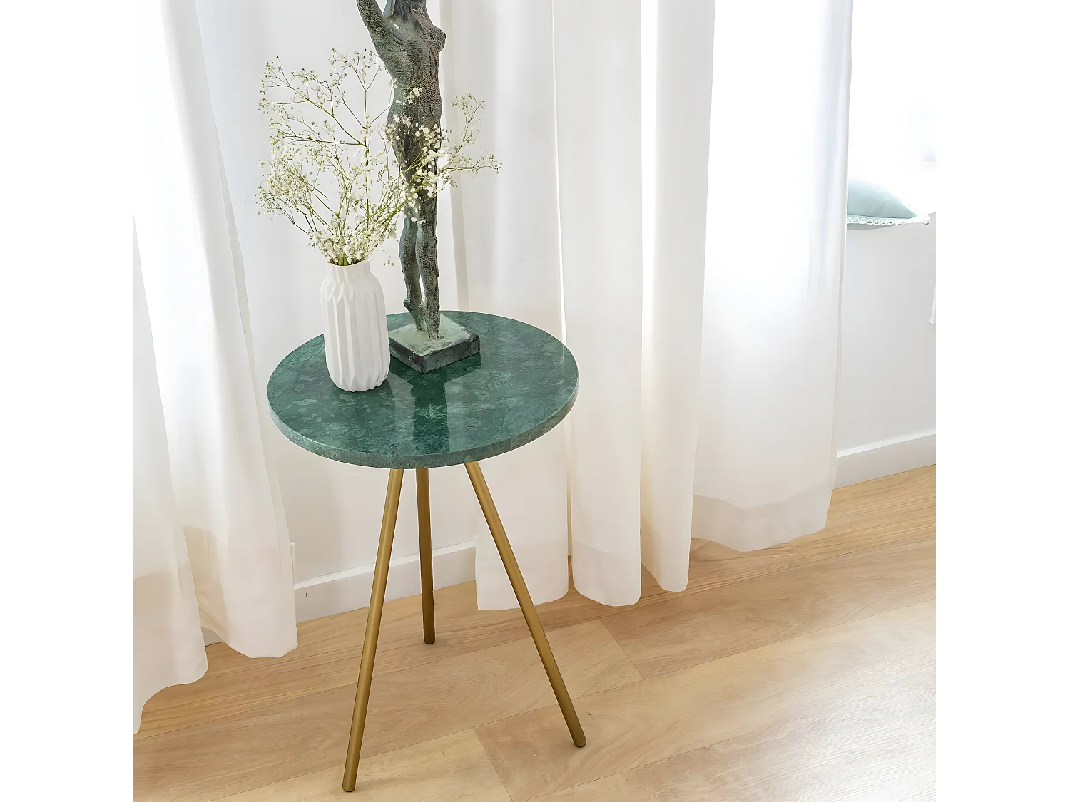 Bout de canapé en marbre Eva