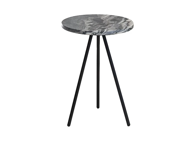 Mesa auxiliar de mármol gris Eva - Patas atornilladas - 50x35x35cm