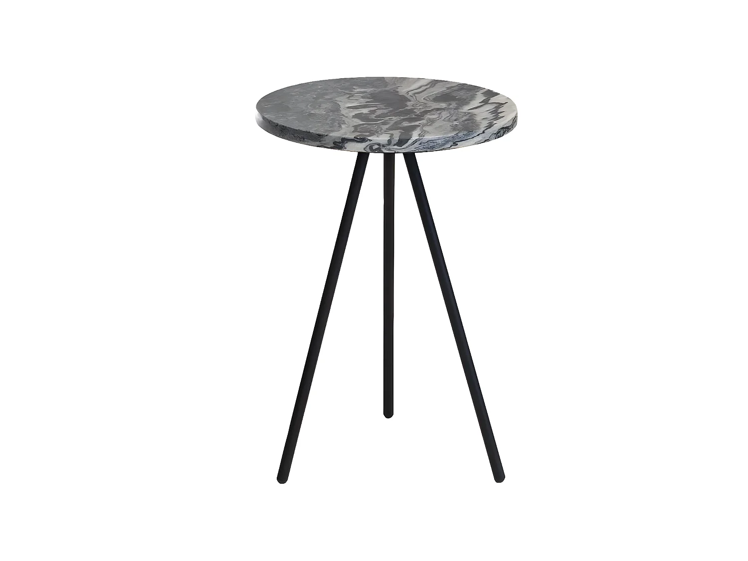 Mesa auxiliar de mármol gris Eva - Patas atornilladas - 50x35x35cm