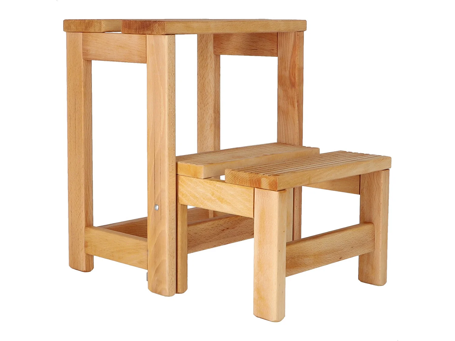 Tabouret échelle 2 marches en bois, huilé, 32x23x40 cm