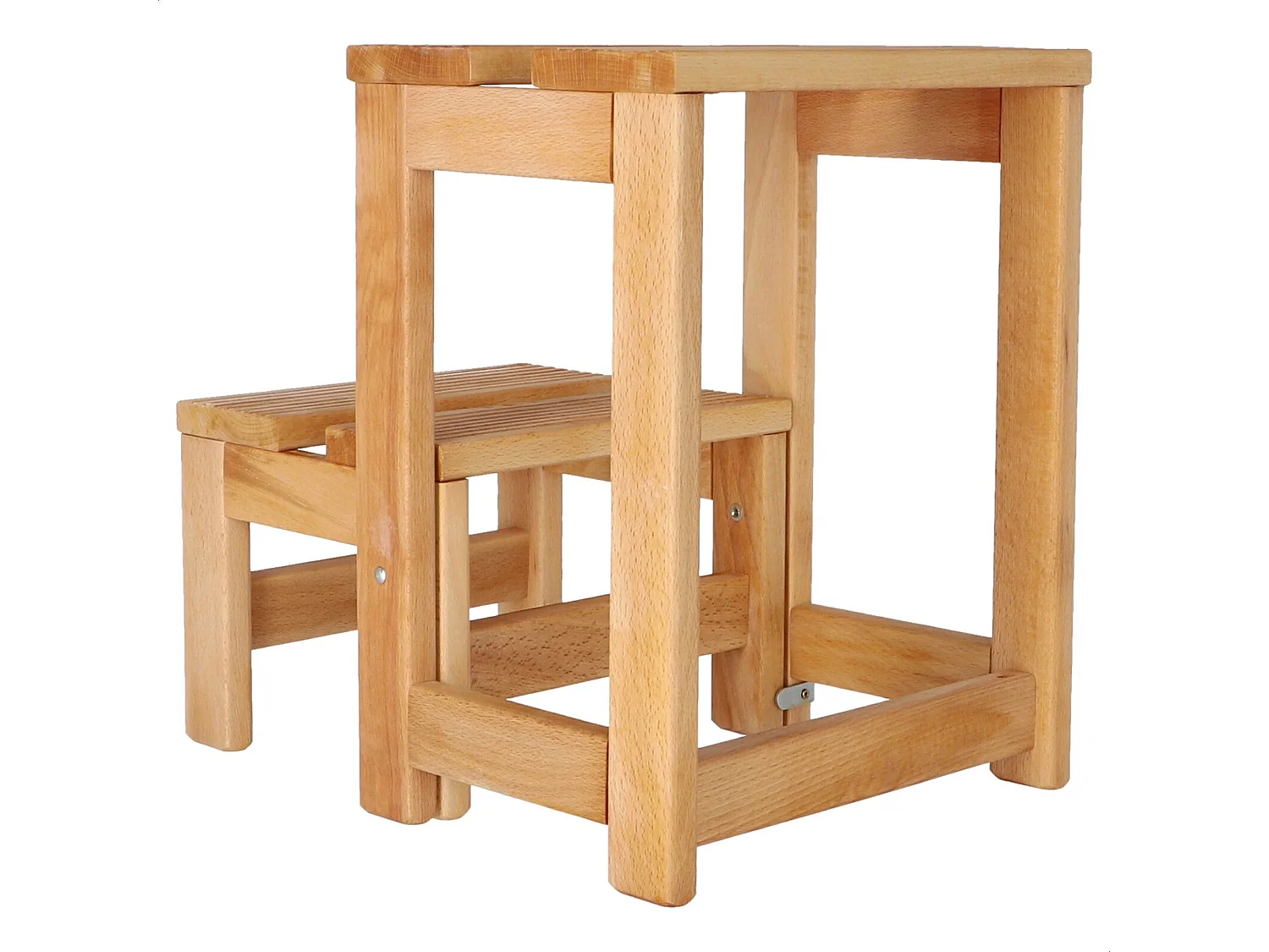 Tabouret échelle 2 marches en bois, huilé, 32x23x40 cm