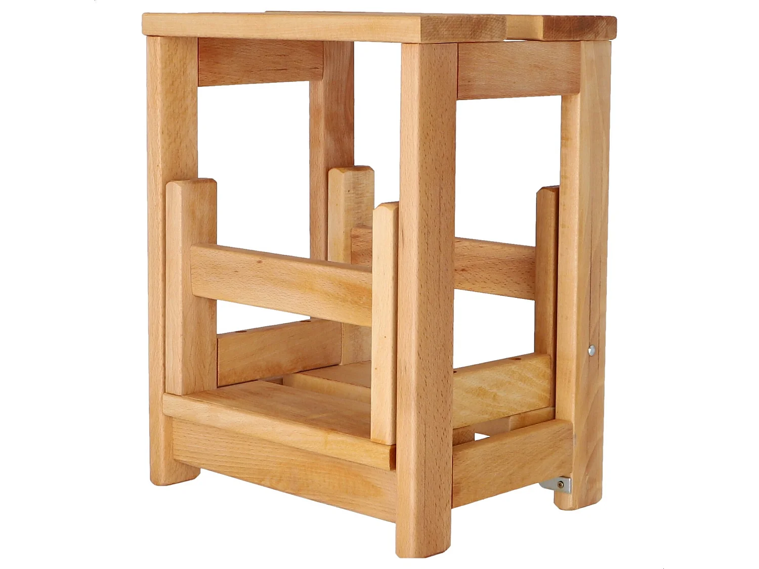 Tabouret échelle 2 marches en bois, huilé, 32x23x40 cm