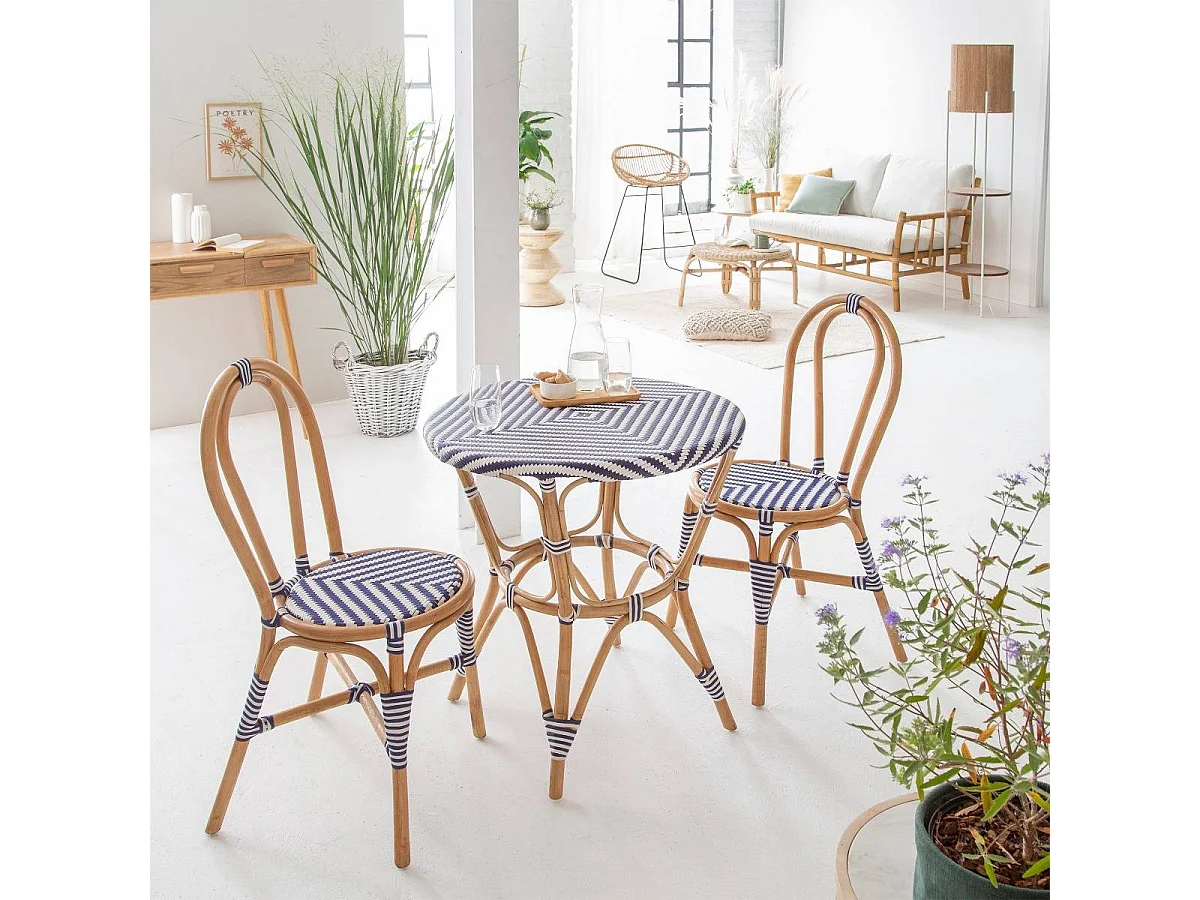 Table de bistrot en rotin Elynne
