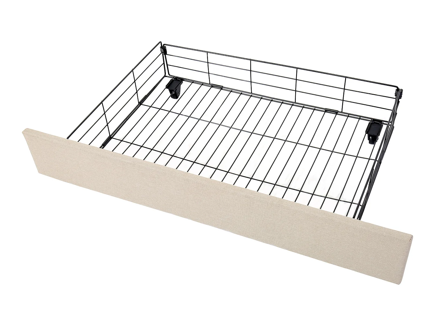 Gestoffeerd volwassenenbed 160x200cm met 4 laden - linnenstof - met verstelbaar hoofdeinde en lattenbodem - Beige