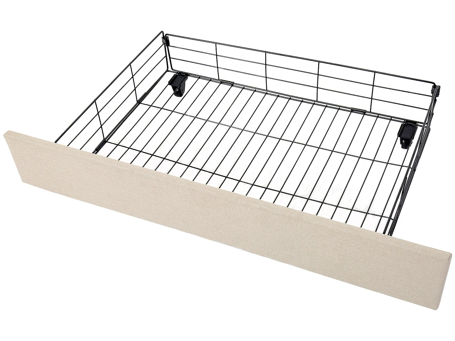 Gestoffeerd volwassenenbed 160x200cm met 4 laden - linnenstof - met verstelbaar hoofdeinde en lattenbodem - Beige