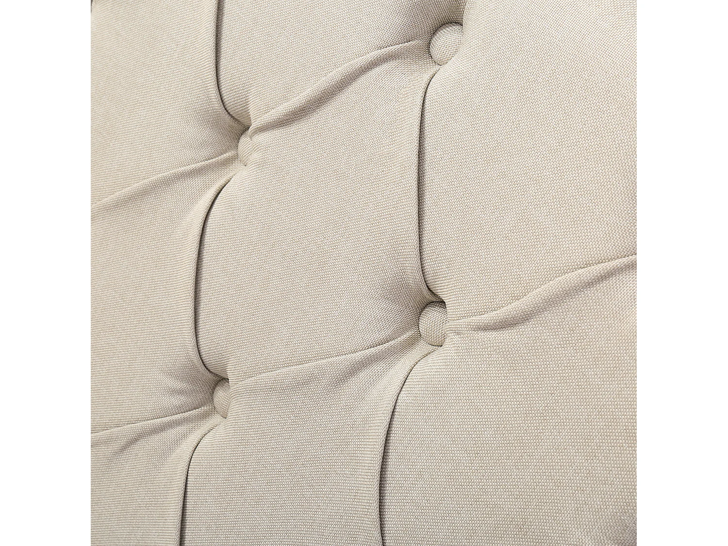 Lit adulte capitonné 140x200cm avec 4 tiroirs - tissu en lin - avec tête de lit réglable et sommier à lattes - Beige