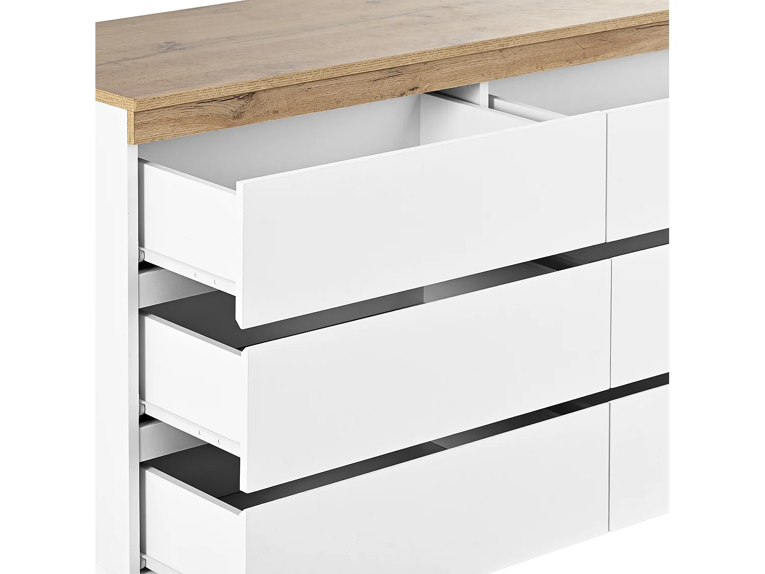Moderne Kommode mit 6 Schubladen – Spanplatte – Weiß