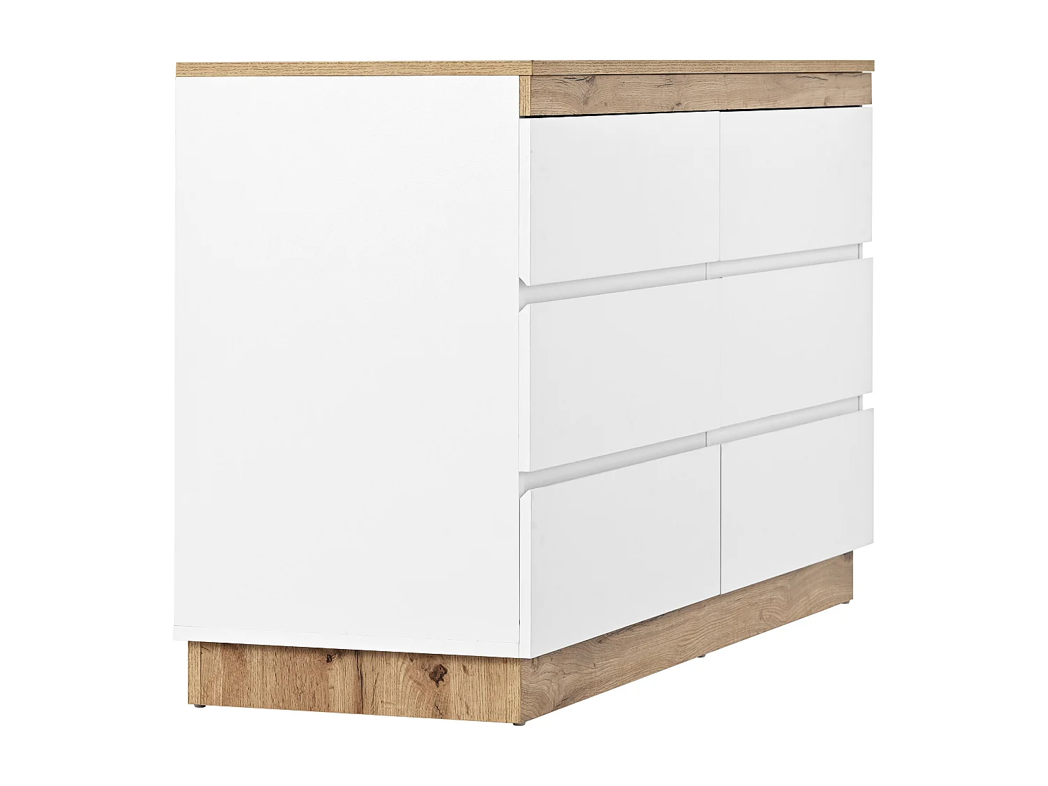 Moderne Kommode mit 6 Schubladen – Spanplatte – Weiß