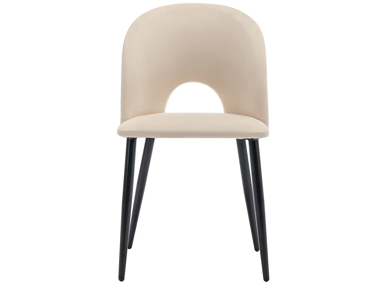 Set aus 2 Stühlen mit Samtbezug – bezogen mit Rautenmuster – verstellbare Füße – Beige