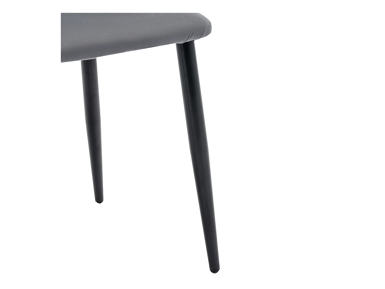 Lot de 6 Chaises rembourrées en velours - recouvertes de motif losange - pieds réglables - Gris