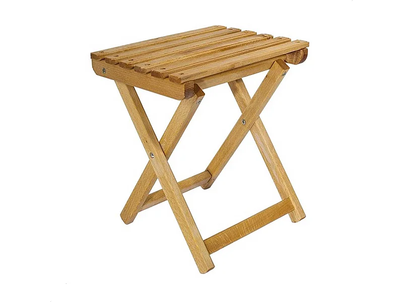 Tabouret PESCADOR en bois, finition huilée, 33x25x36 cm