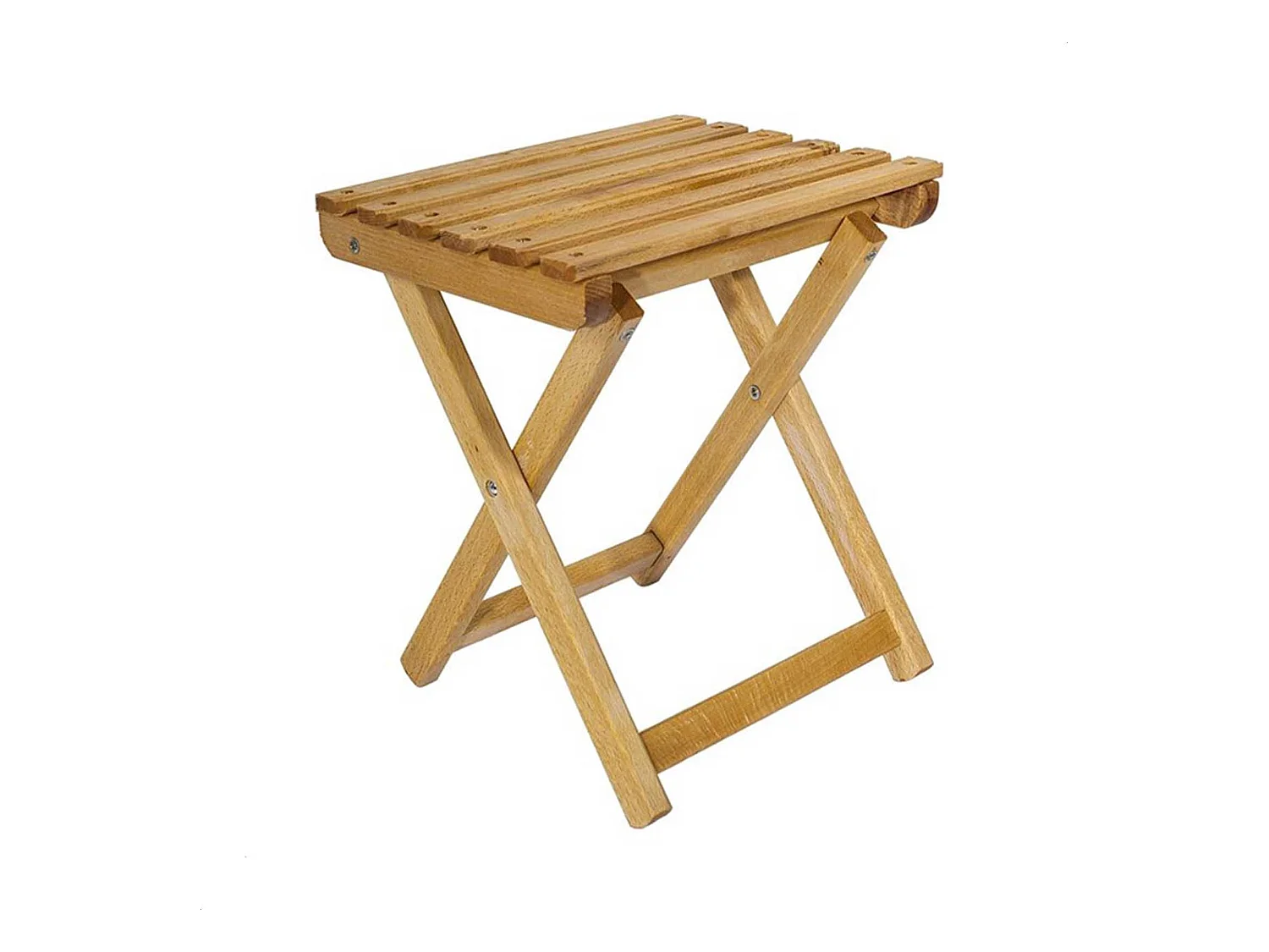 Tabouret PESCADOR en bois, finition huilée, 33x25x36 cm