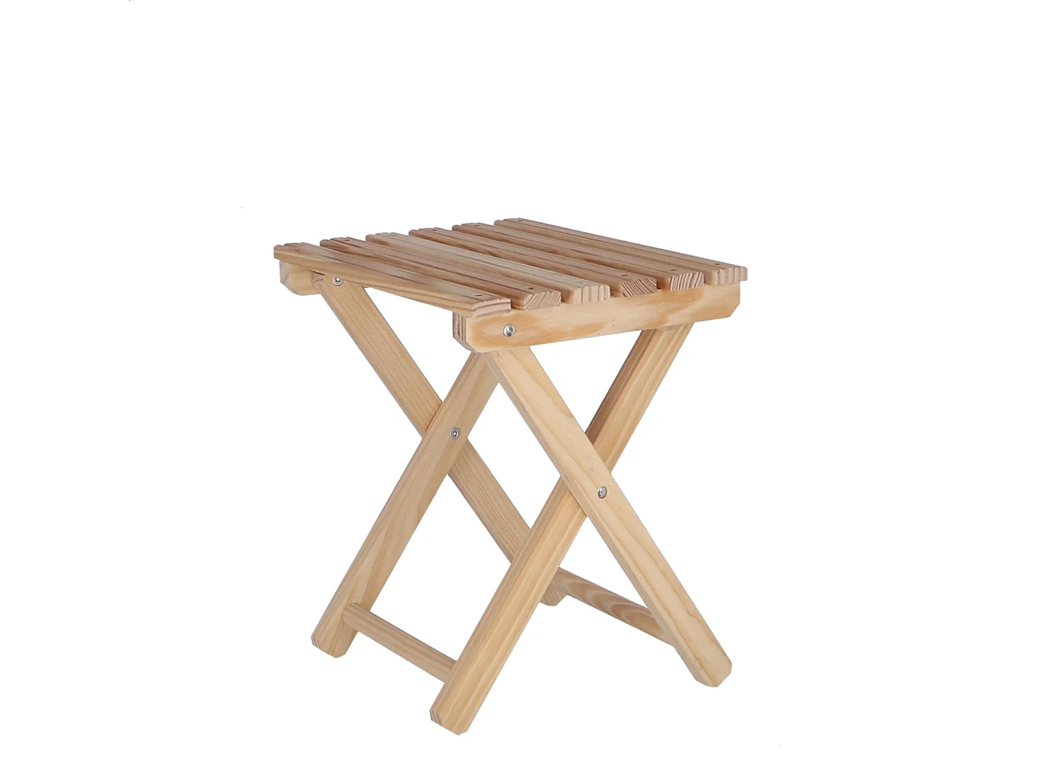 Tabouret FISHER en bois, finition SANS vernis, 33x22x36 cm
