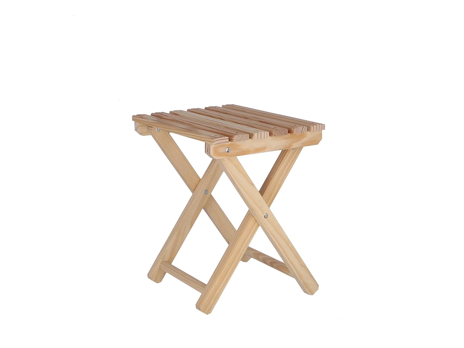 Tabouret FISHER en bois, finition SANS vernis, 33x22x36 cm
