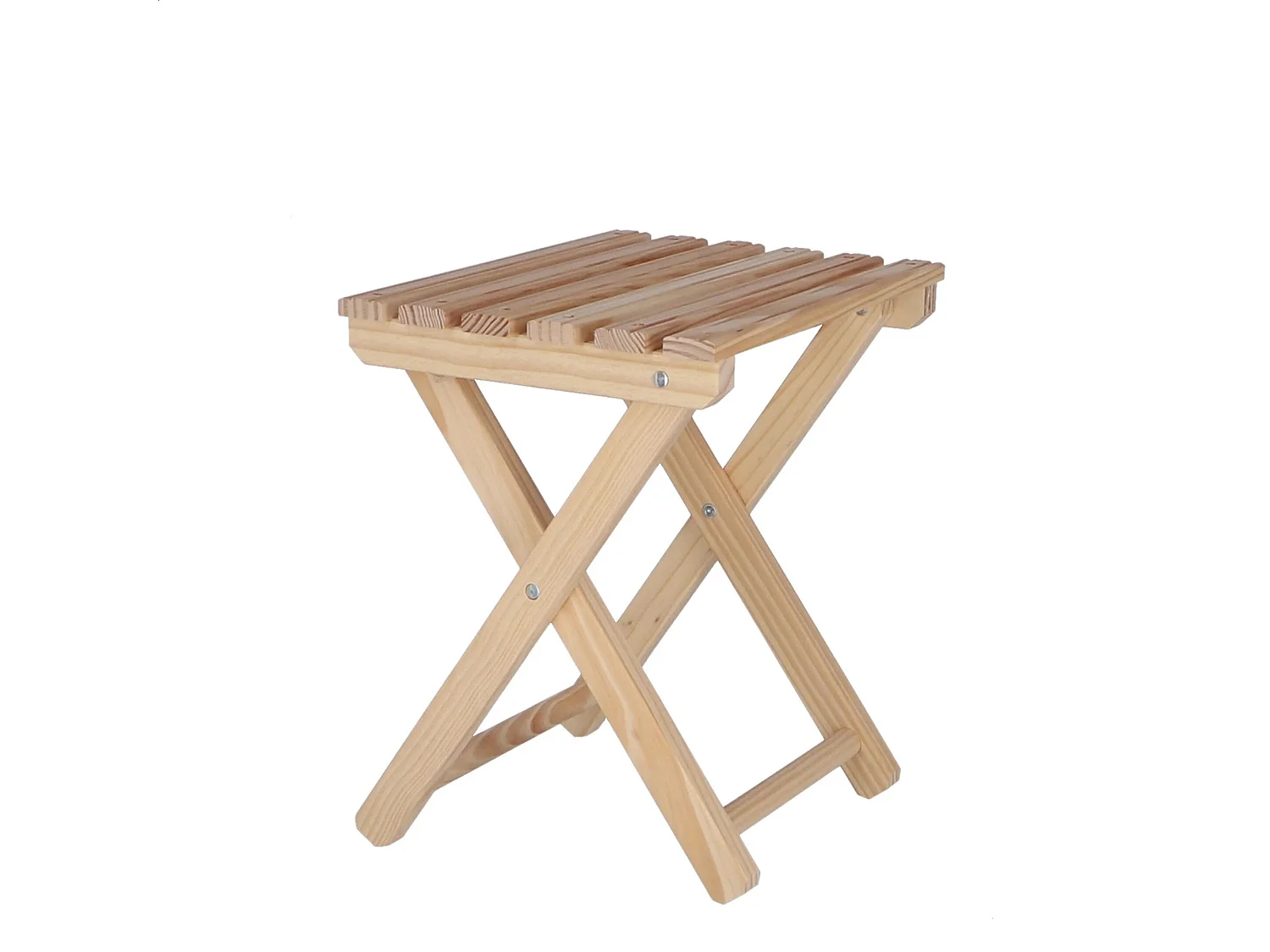 Tabouret FISHER en bois, finition SANS vernis, 33x22x36 cm