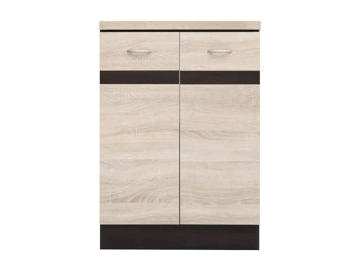 Meuble bas de cuisine 60 cm - 2 Portes - Plan de travail - chêne sonoma