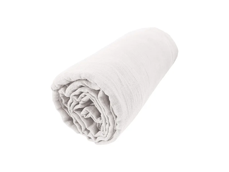 Drap housse bonnet 30 cm 100% gaze de coton unie blanc 200x200 cm