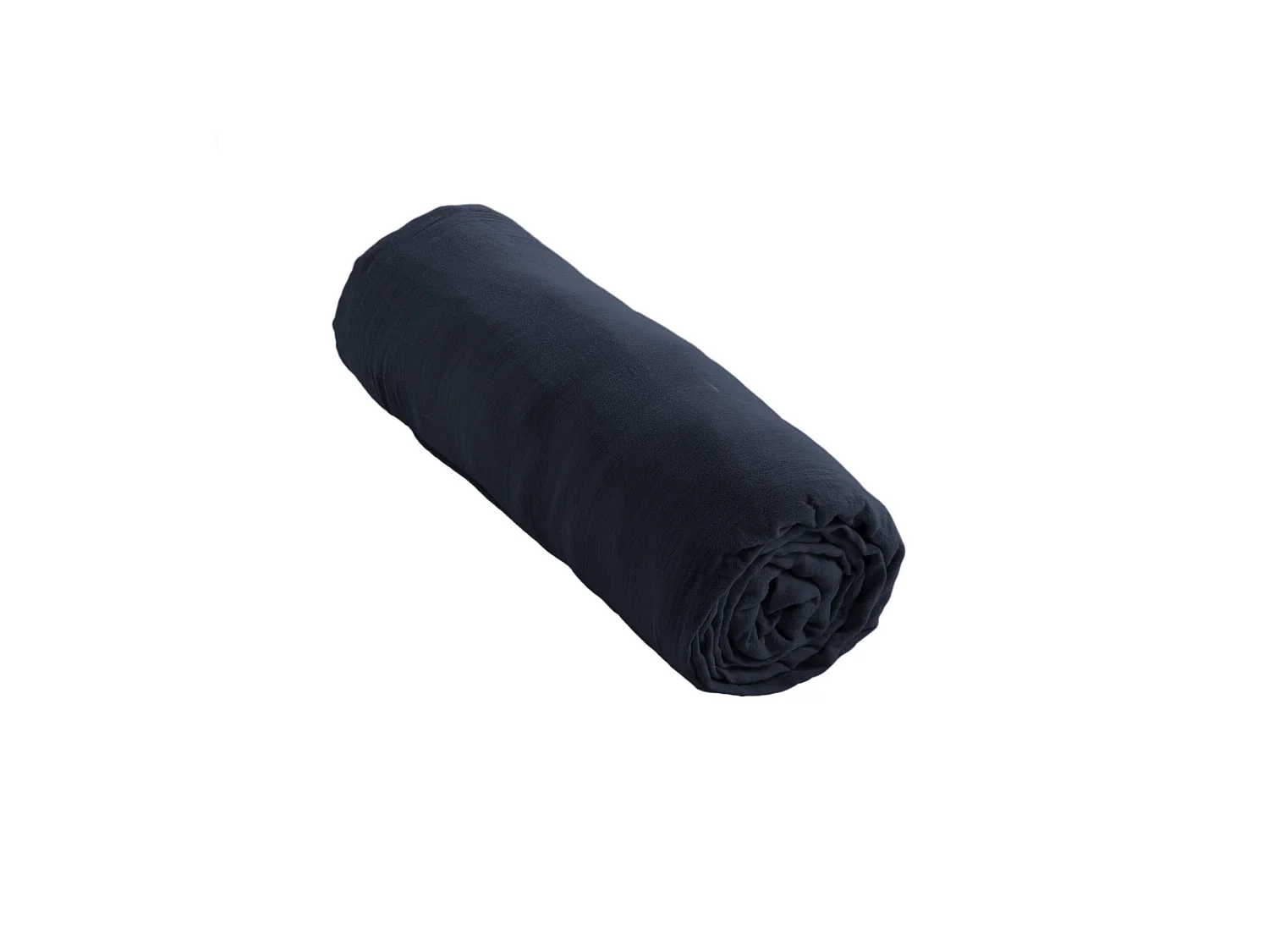 Drap housse bonnet 30 cm 100% gaze de coton unie bleu marine 200x200 cm