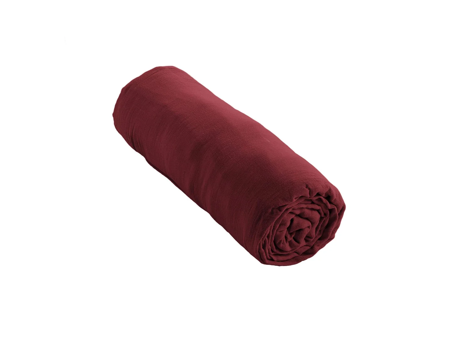 Drap housse bonnet 30 cm 100% gaze de coton unie bordeaux 200x200 cm