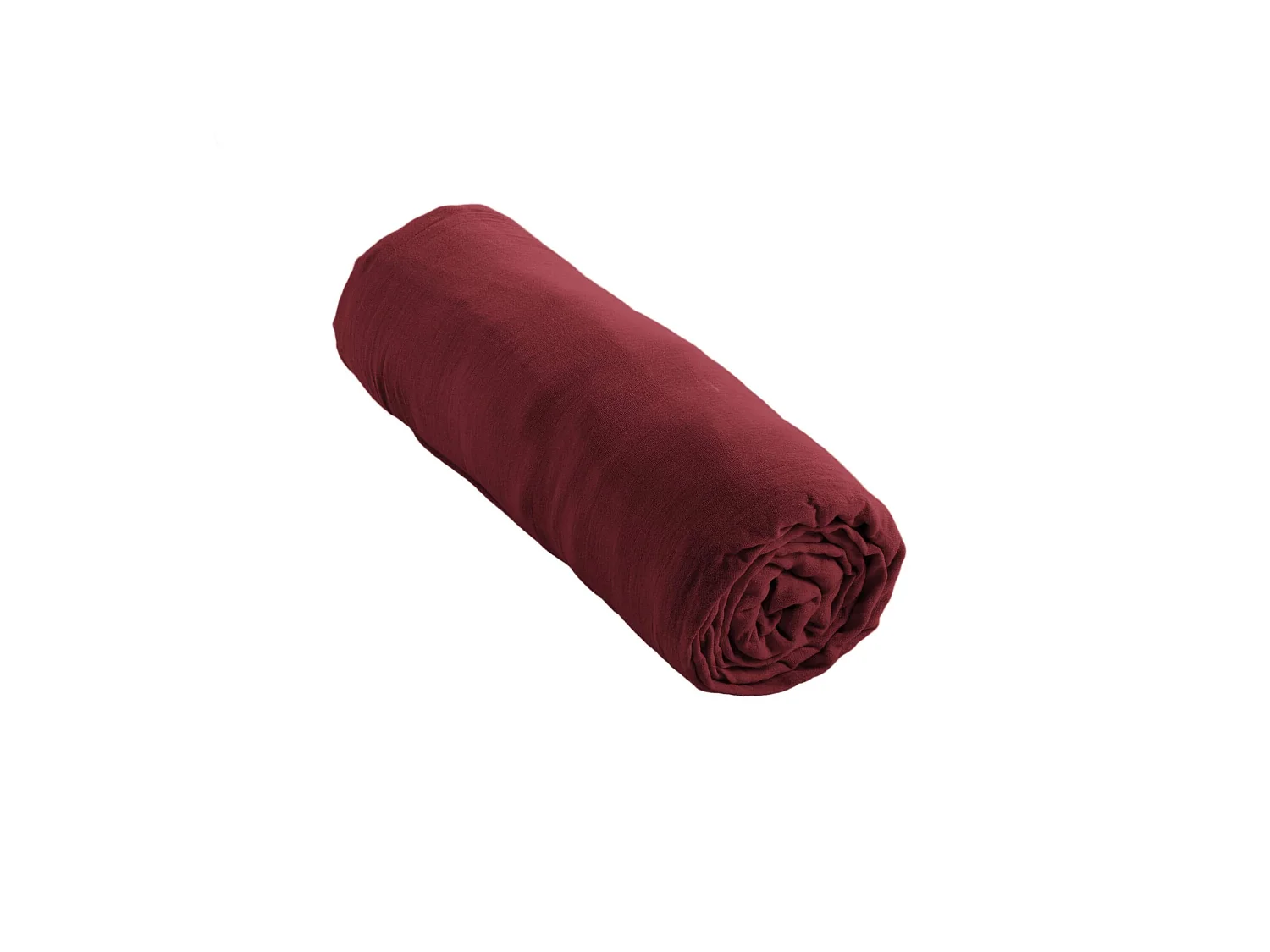 Drap housse bonnet 30 cm 100% gaze de coton unie bordeaux 200x200 cm