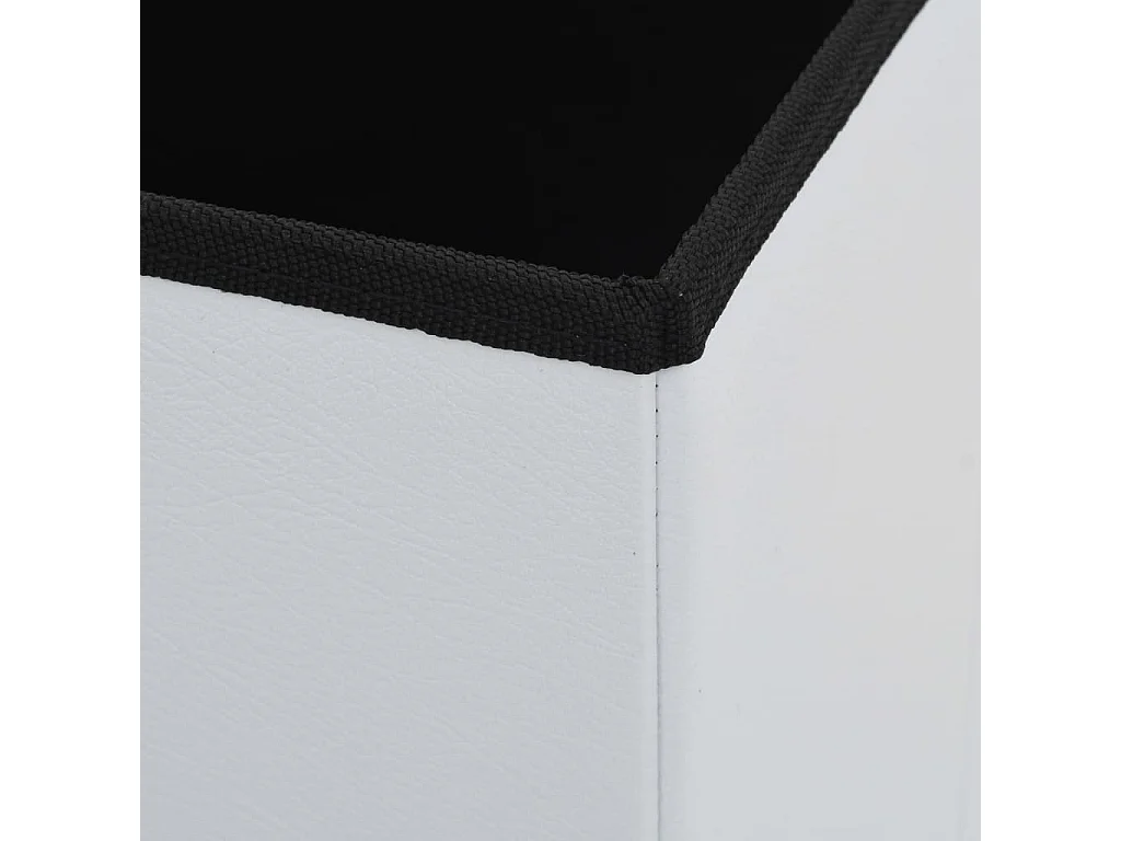 Tabouret de rangement pliable Blanc Similicuir