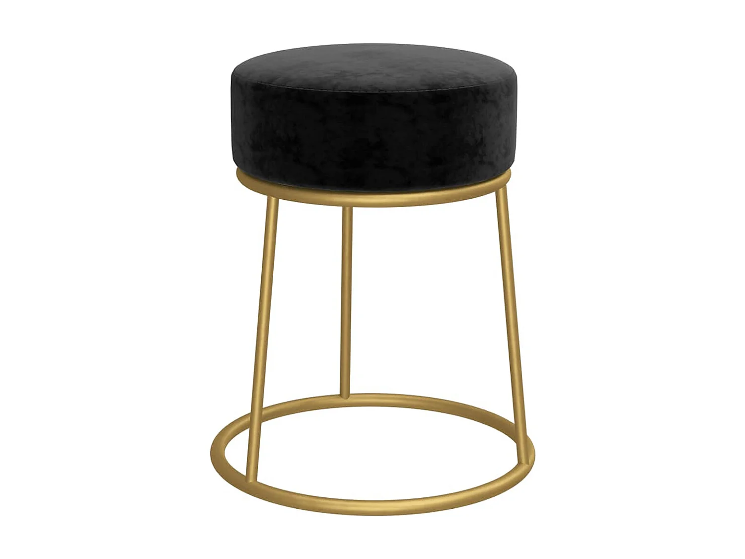 Tabouret rond Noir Velours