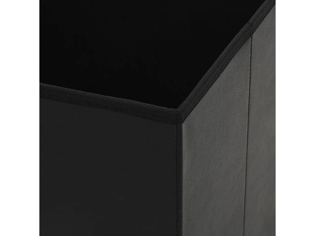Tabouret de rangement pliable Noir Similicuir