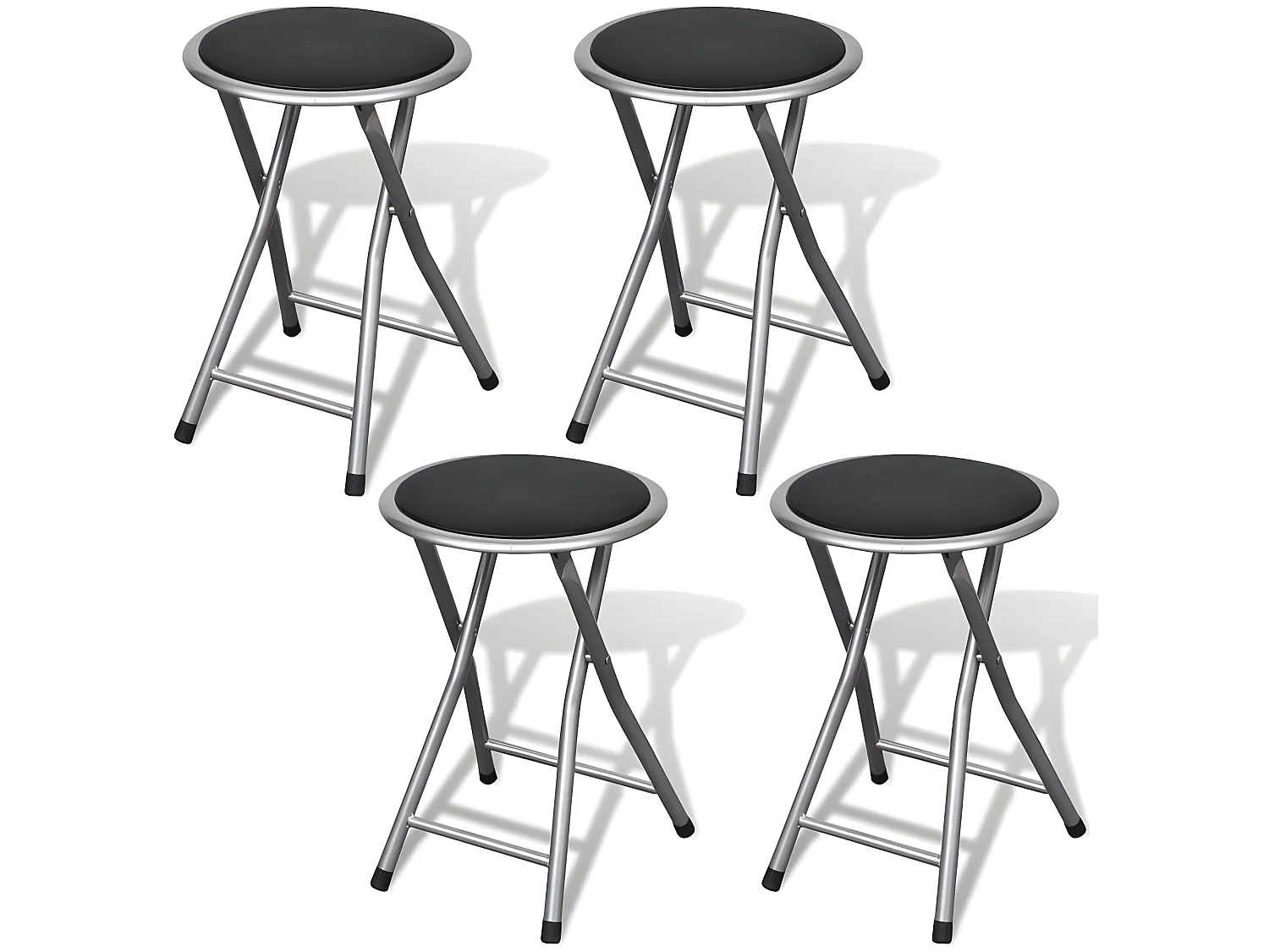 Tabourets de bar pliables lot de 4 similicuir