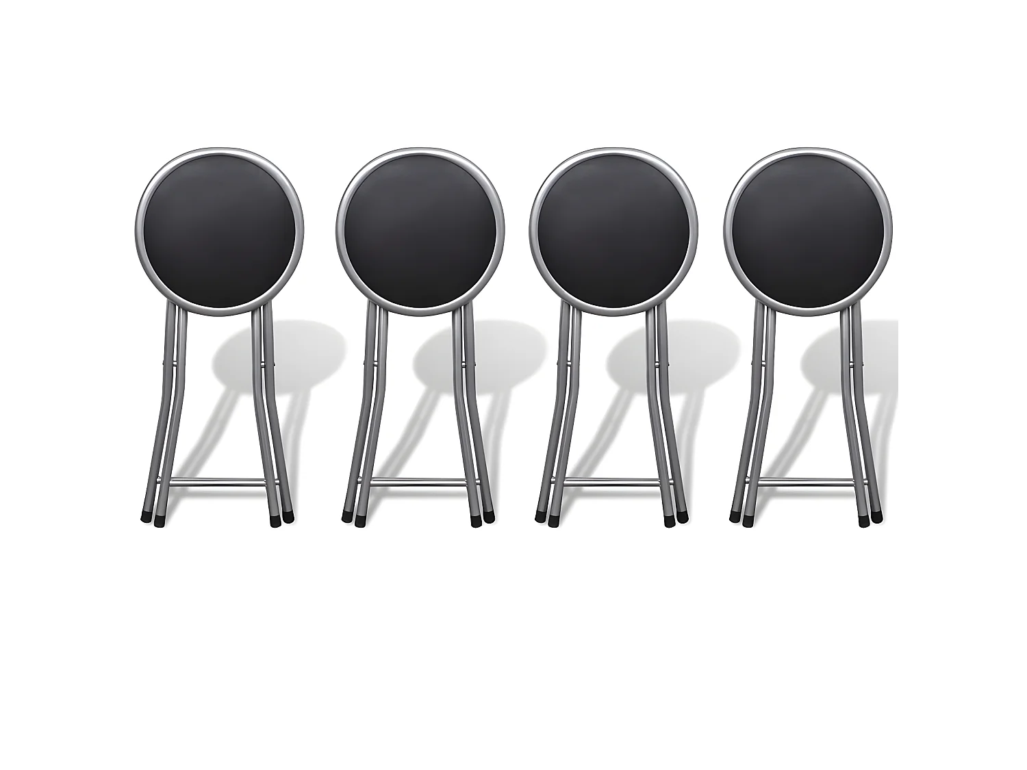 Tabourets de bar pliables lot de 4 similicuir