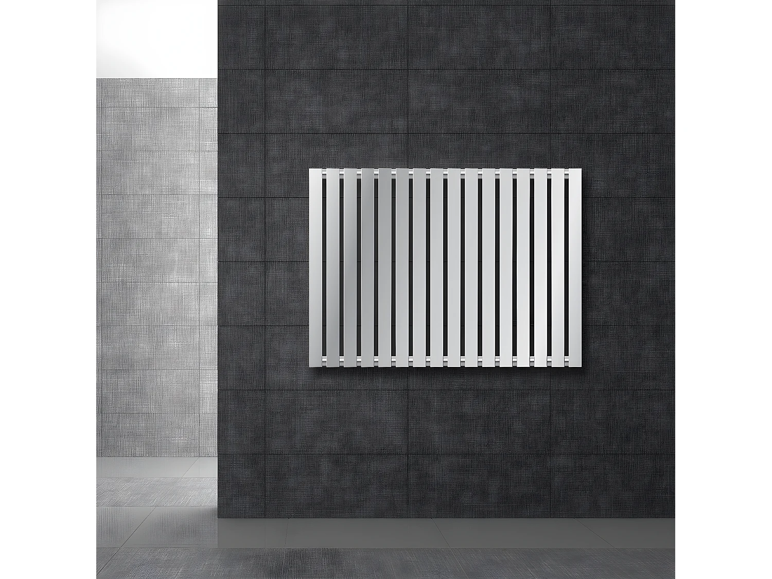 ECD Germany Stella Design Radiateur Sèche-Serviettes - 630 x 865 mm - Chrome - Design Panneau Plat - Horizontal - Radiateur Sèche Serviette