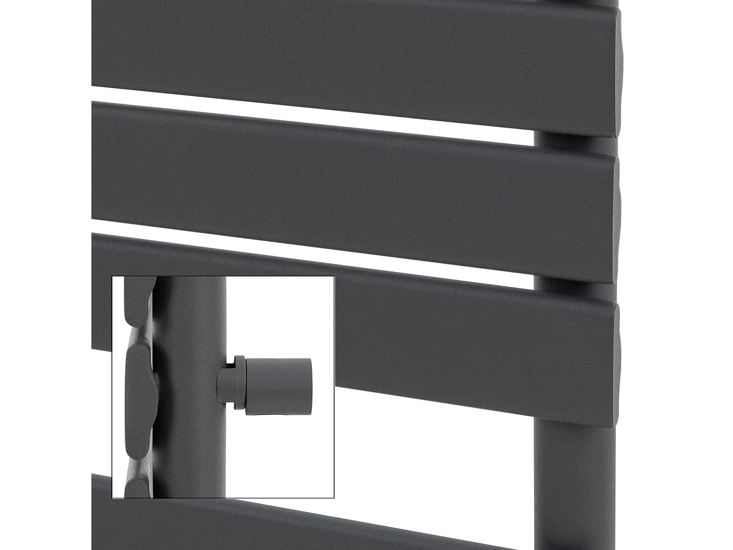 ECD Germany Radiateur Design Steam Non Électrique - 600 x 800 mm - Anthracite - Connexion Central