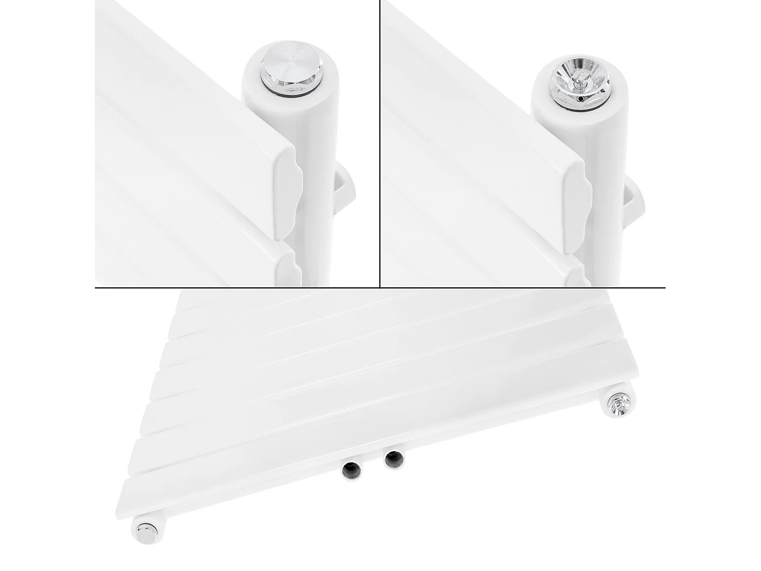 ECD Germany Radiateur de Salle de Bain Steam, 600 x 1200 mm, Blanc, avec Raccord Central 50 mm, Monobloc, Plat, Vertical, à Une Seule Couche
