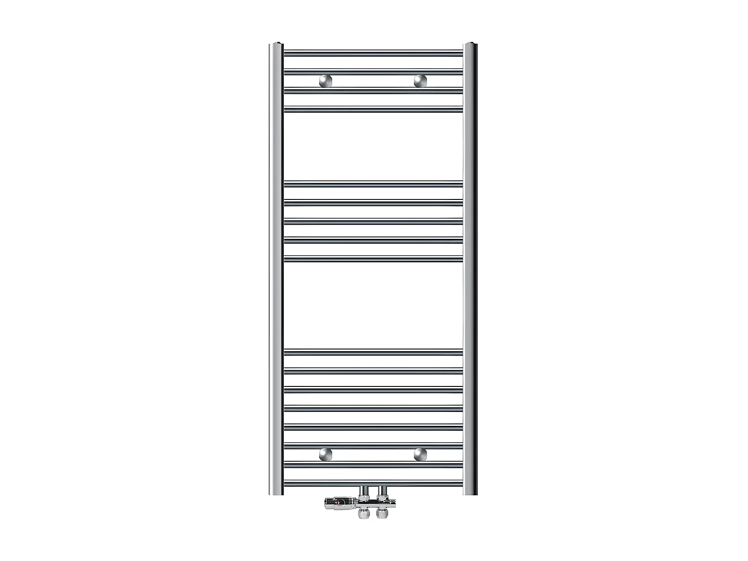ECD Germany Radiateur Design Sahara Non Electrique - 600 x 1200 mm - Chrome - Connexion Central au Sol et Thermostat