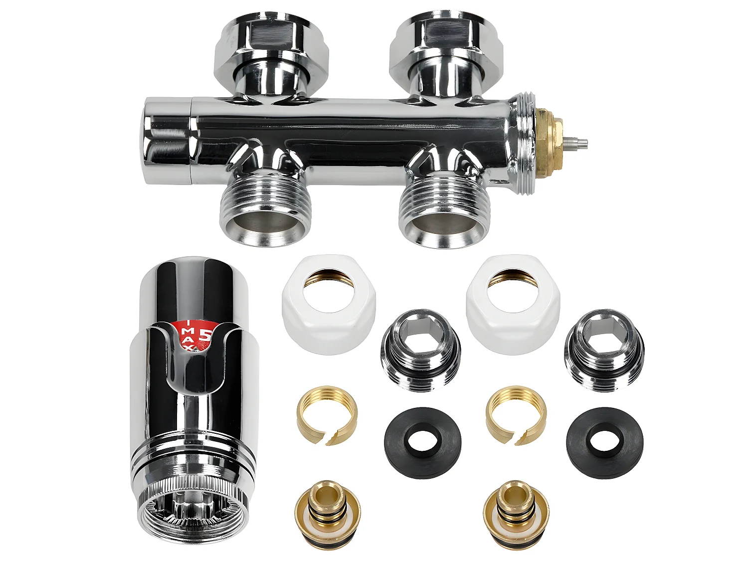 ECD Germany Radiateur Design Sahara Non Electrique - 600 x 1200 mm - Chrome - Connexion Central au Sol et Thermostat