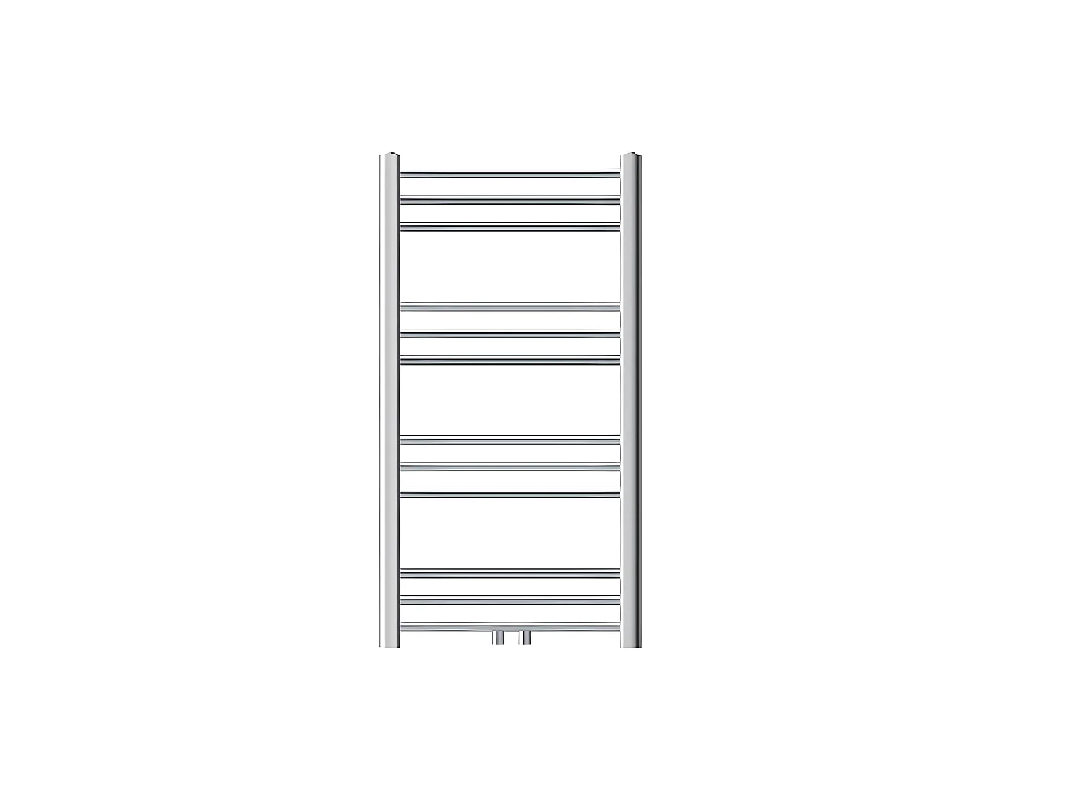 ECD Germany Radiateur Porte Serviettes mural Radiateur Sèche-serviettes coudé 500 x 800 mm chrome avec connexion centrale