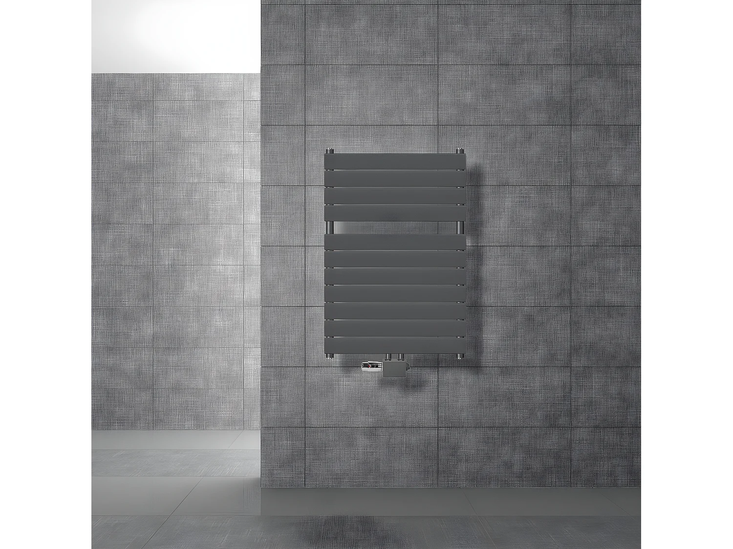 ECD Germany Radiateur Design Steam Non Électrique - 600x800 mm - Anthracite - Connexion Central