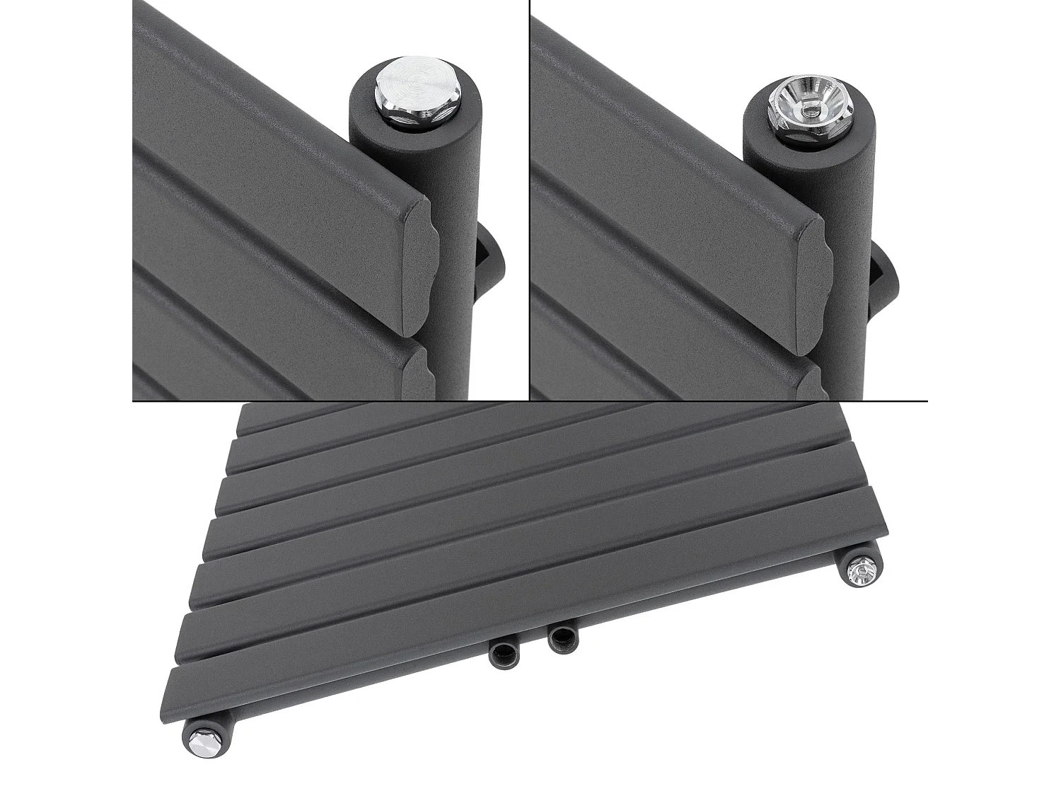 ECD Germany Radiateur Design Steam Non Électrique - 600 x 800 mm - Anthracite - Connexion Central