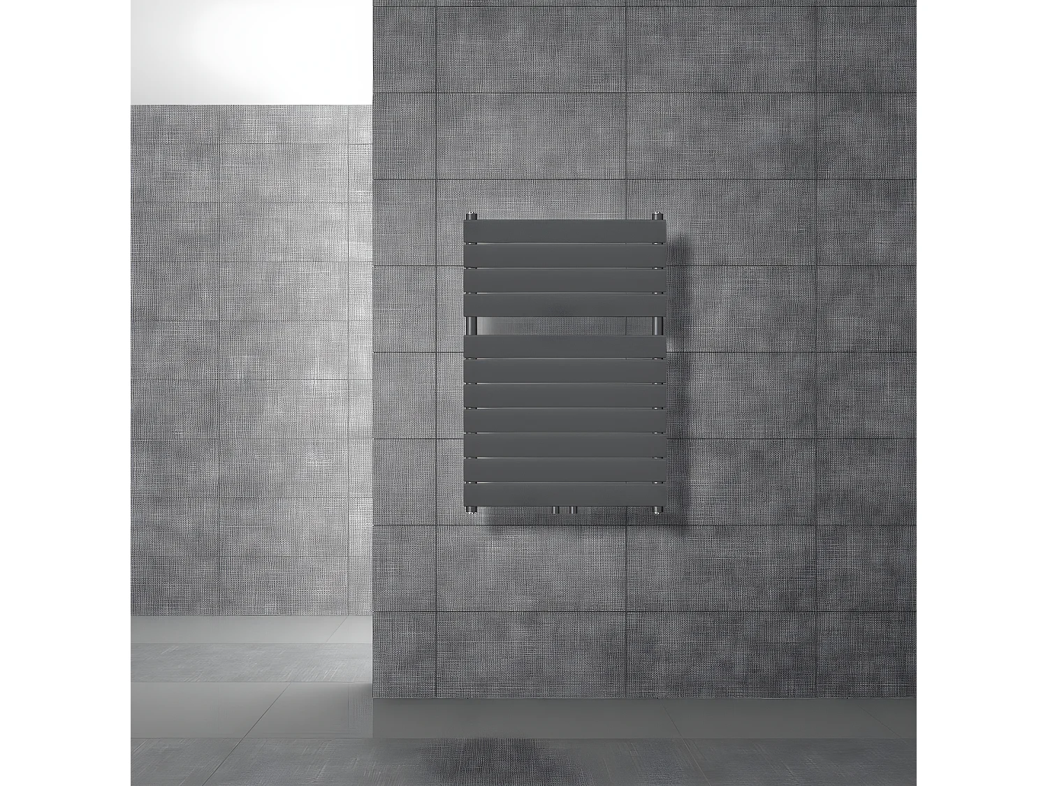 ECD Germany Radiateur de Salle de Bain Steam, 600x800 mm, Anthracite, avec Raccord Central 50 mm, Monobloc, Plat, Vertical