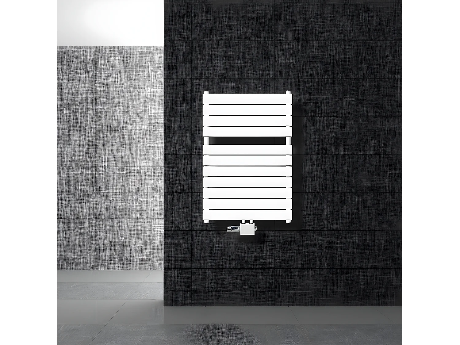 ECD Germany Radiateur Design Steam Non Électrique - 600 x 800 mm - Blanc - Connexion Central Universel