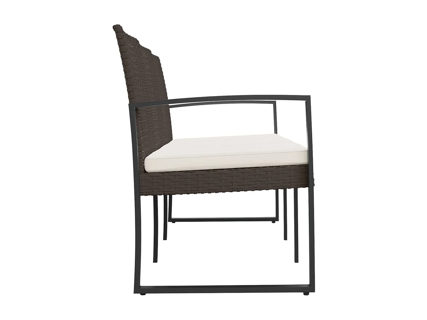 Tuinbank 3-zits met kussens polypropeen rattan bruin