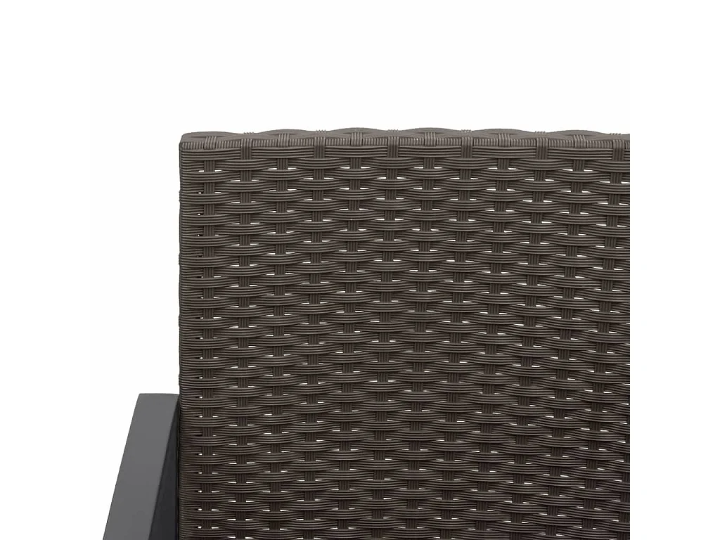 Tuinbank 3-zits met kussens polypropeen rattan bruin