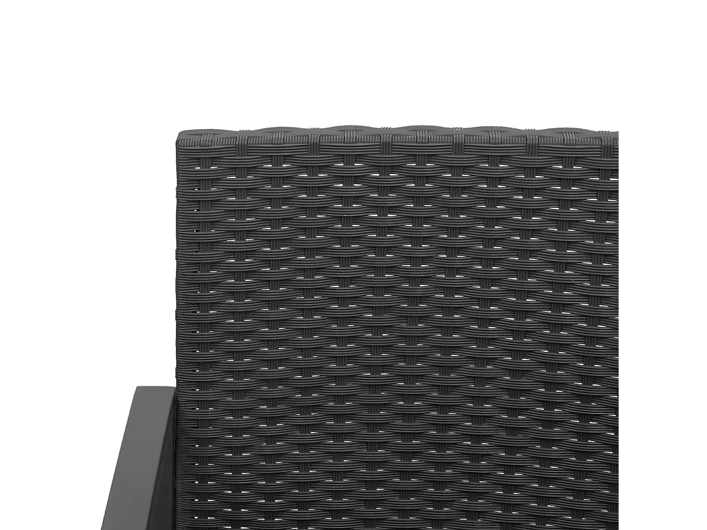 Panca da Giardino a 3 Posti con Cuscini in Rattan PP Nero