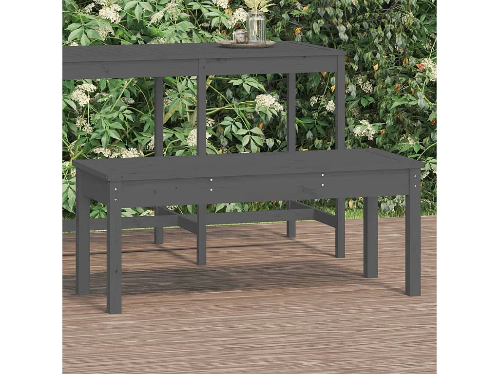 Tuinbank 109x44x45 cm massief grenenhout grijs