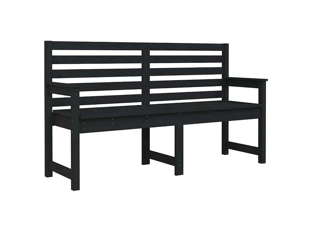 Tuinbank 159,5x48x91,5 cm massief grenenhout zwart