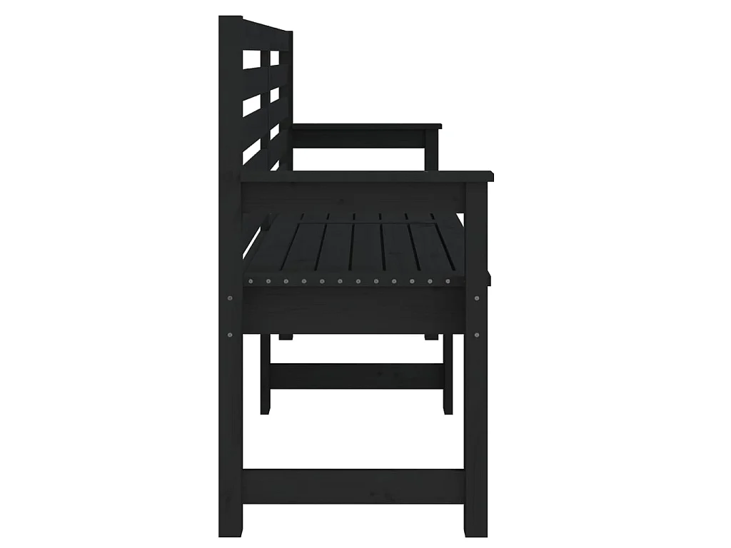 Tuinbank 159,5x48x91,5 cm massief grenenhout zwart