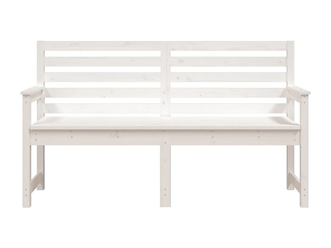 Banc de jardin blanc 159,5x48x91,5 cm bois massif de pin