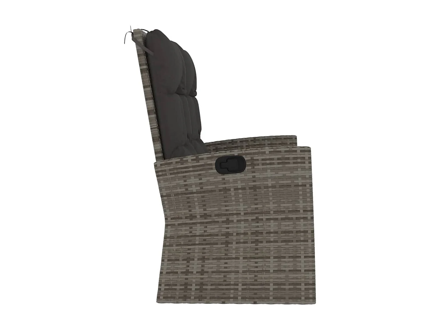 Panca Giardino Reclinabile con Cuscini 118cm Polyrattan Grigio