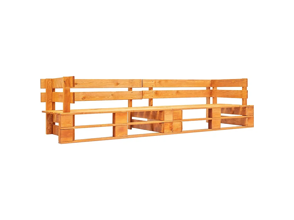 Tuinbank 2-zits pallet hout honingbruin