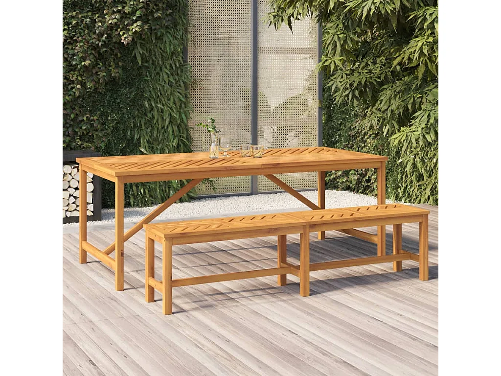 Gartenbank 180 cm Massivholz Akazie