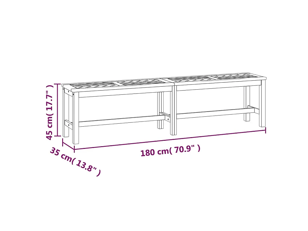 Tuinbank 180 cm massief acaciahout